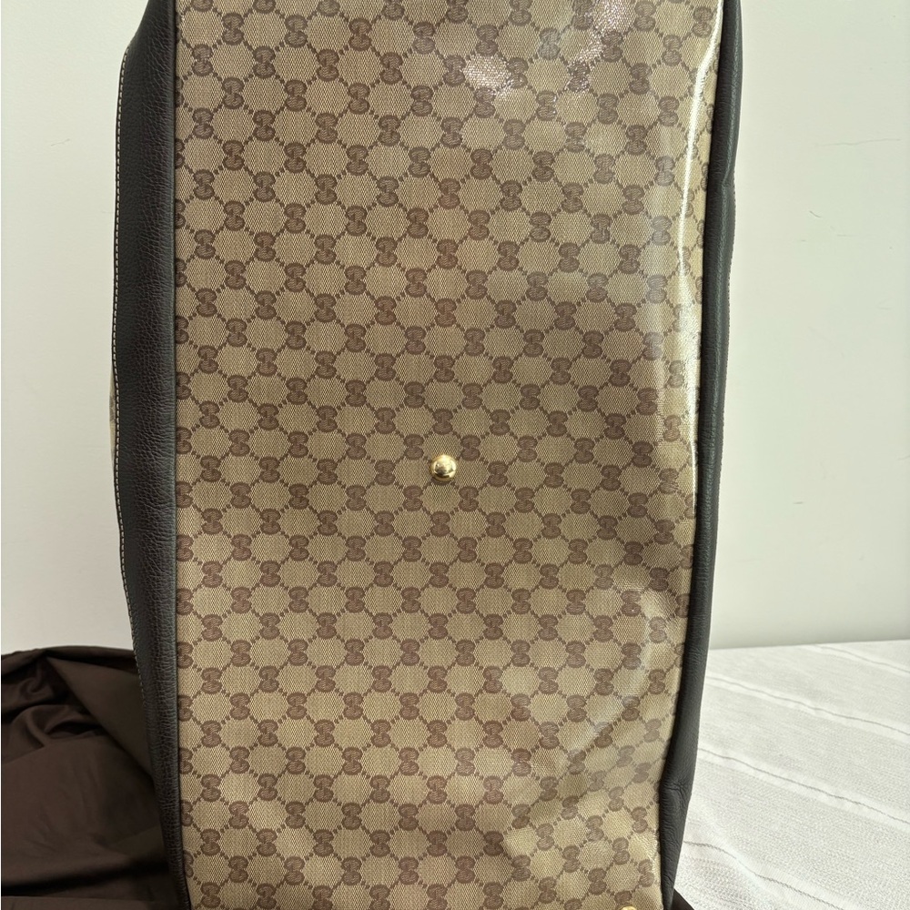 Authentic Gucci GG Supreme Crystal Monogram Large Shoulder Tote Shopper w duster - Picture 6 of 15